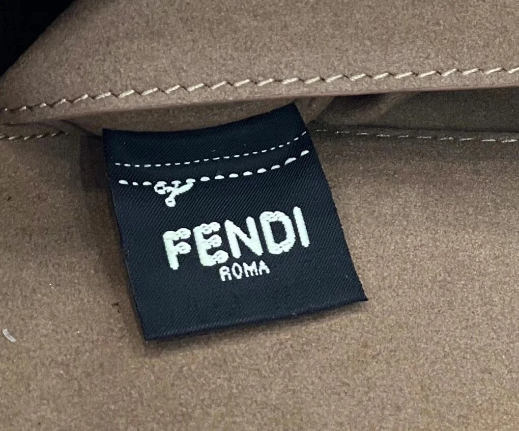 Fendi Baguette Chain Midi Bag In Beige FF Fabric product view 8