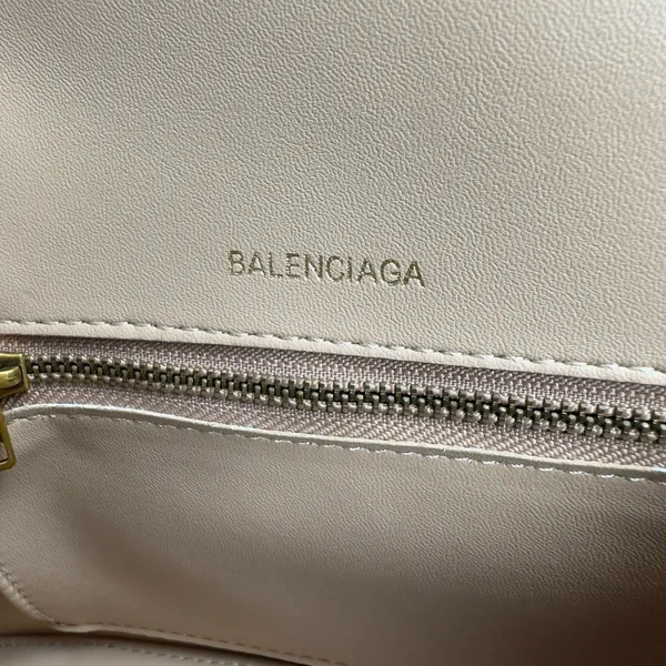 Balenciaga Hourglass Small Bag in Nude Croc-Embossed Calfskin product view 3