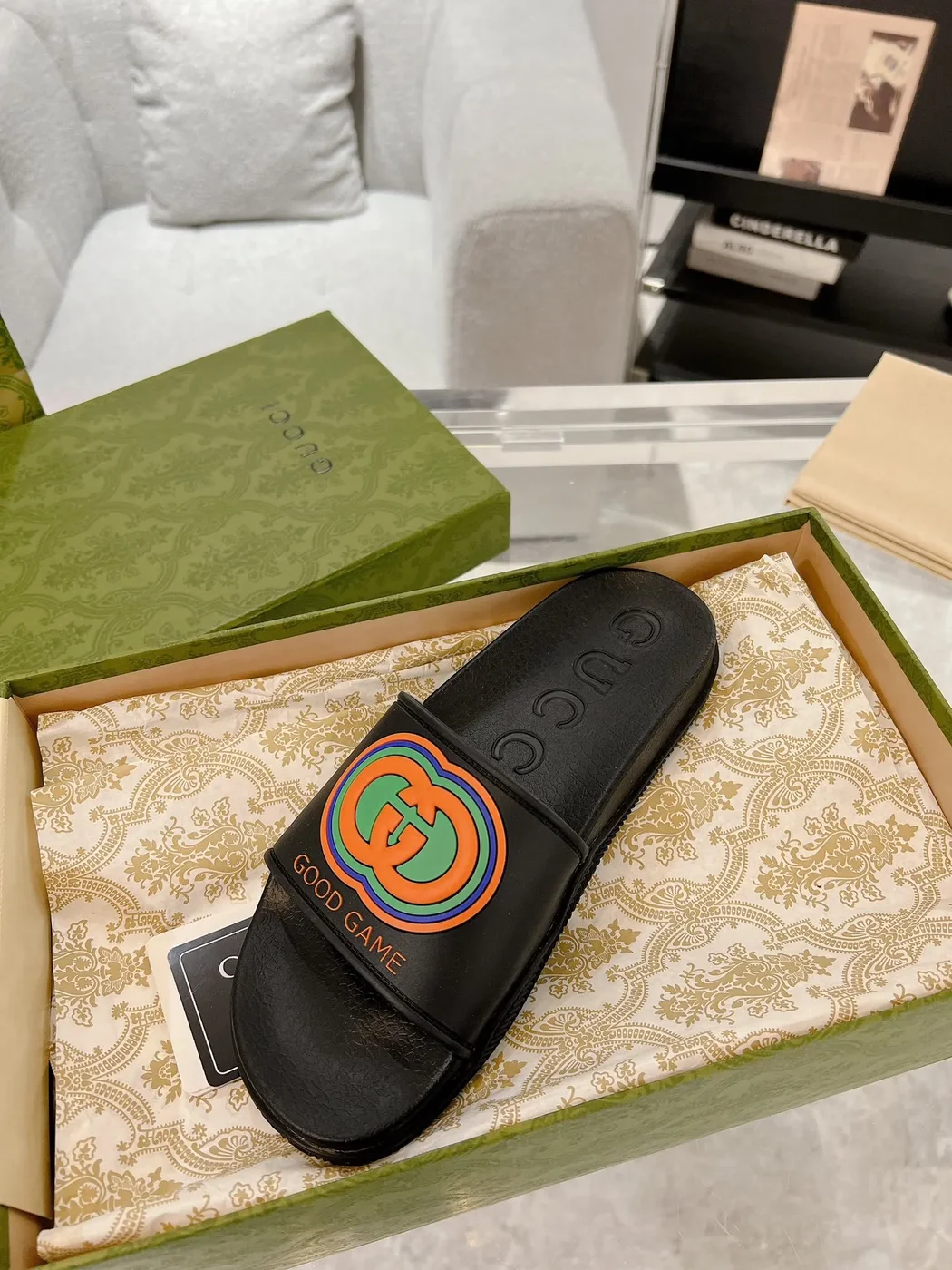 Gucci Good Game Slide Sandals Black product view 4