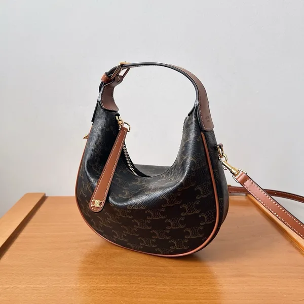 Celine Lulu Teen Hobo Bag in Triomphe Canvas product view 6