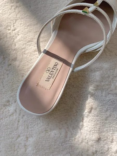 Valentino Rockstud Wispy Mules in White Leather product view 4