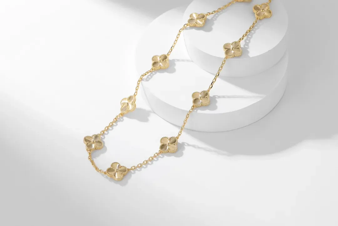 Van Cleef & Arpels Alhambra Pave-Effect Ten-Motif Gold-Tone Necklace product view 4
