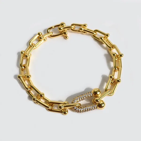 Tiffany & Co. HardWear Pavé-Effect Clasp Link Bracelet Gold-Tone product photo