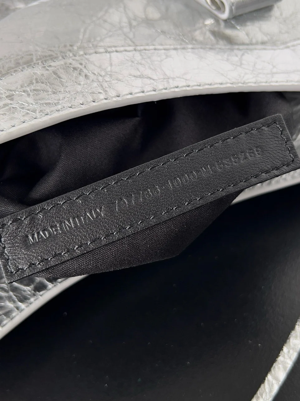 Balenciaga Le City Medium Bag in Silver Metallic Lambskin product view 10