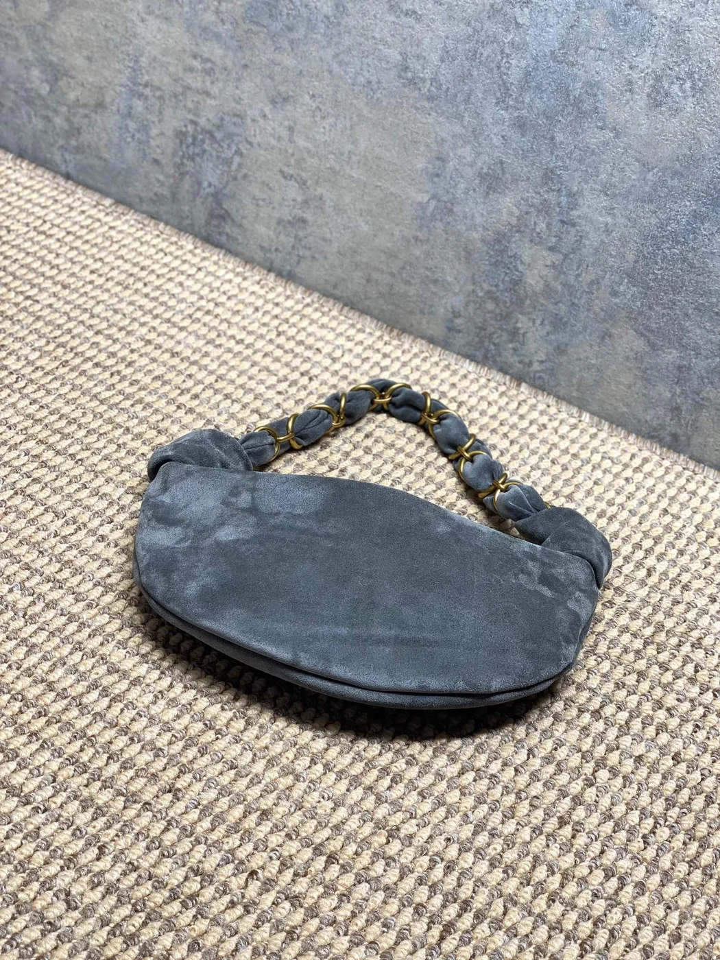 Saint Laurent Amalia Mini Hobo Bag — Grey Suede product view 5