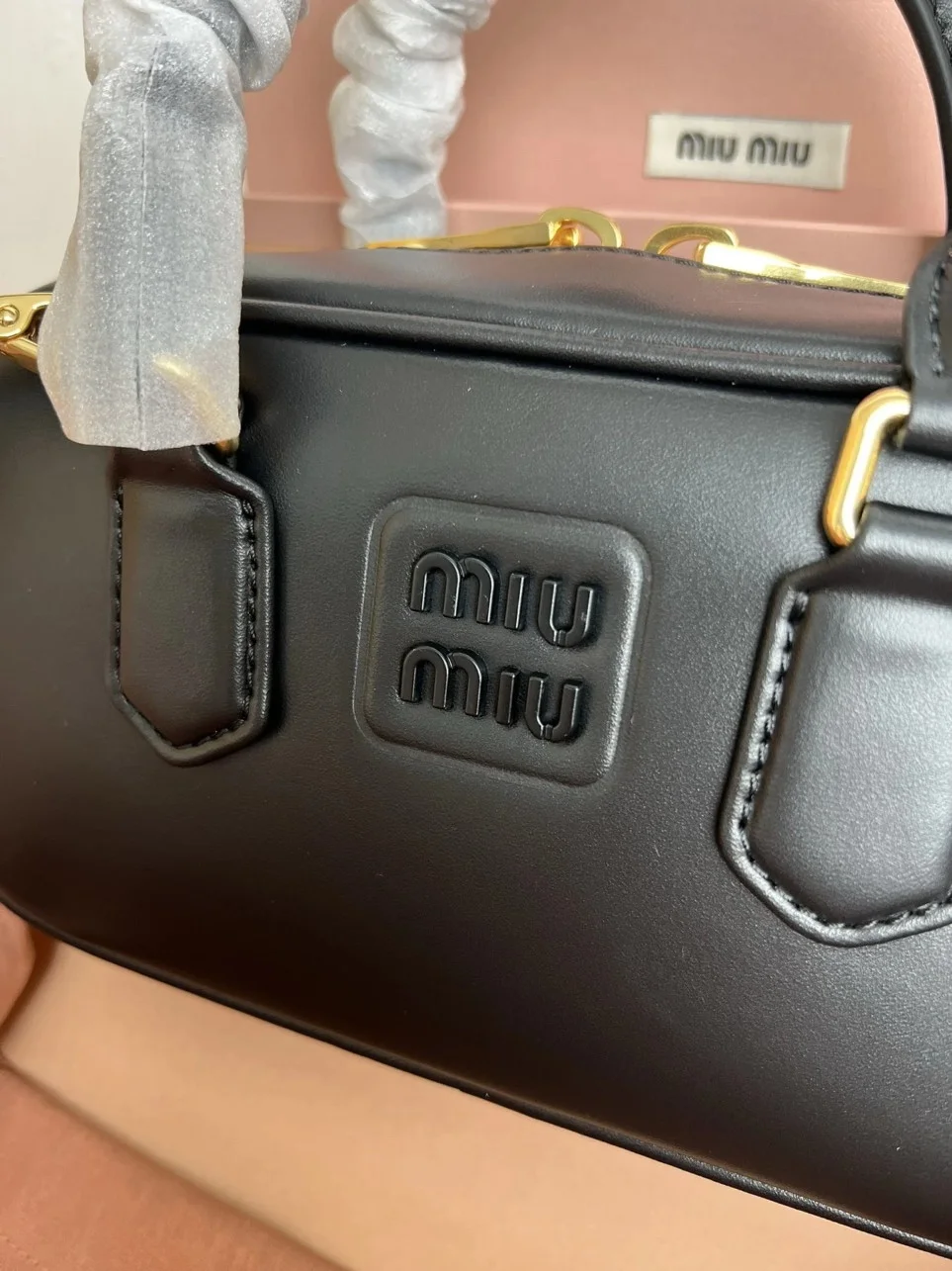 Miu Miu Arcadie Medium Bag in Black Leather product view 4