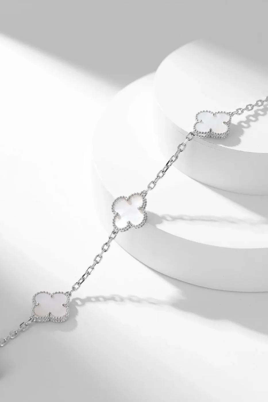 Van Cleef & Arpels Alhambra White Ten-Motif Silver-Tone Necklace product view 7