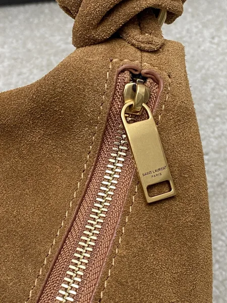 Saint Laurent Amalia Hobo Bag in Brown Suede Calfskin product view 8