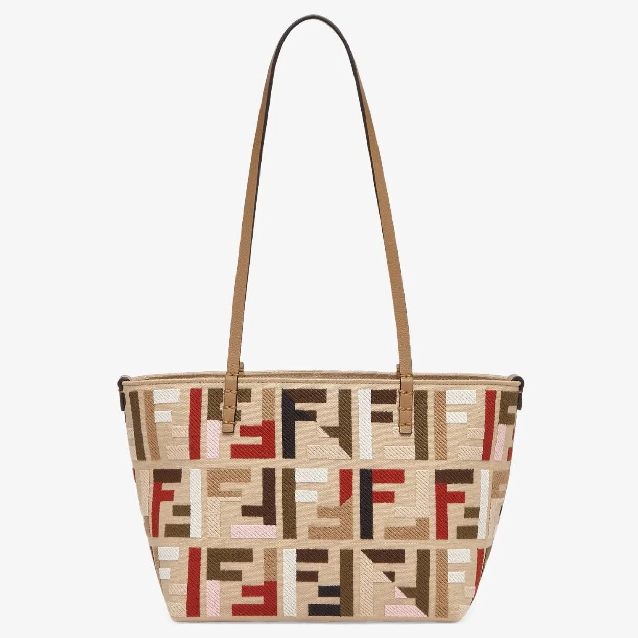 Fendi Small Roll Tote in Canvas with Multicolor FF Embroidery product view 1