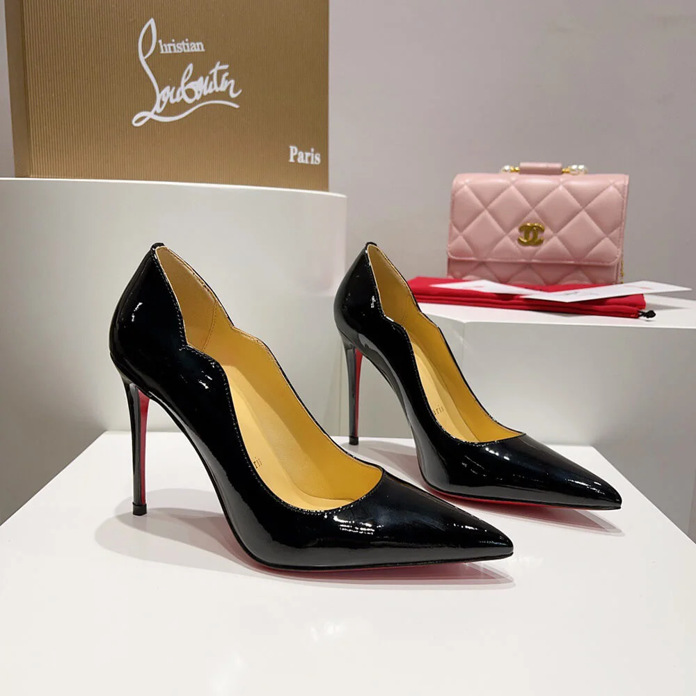 Christian Louboutin Hot Chick Scalloped Patent Pumps Black product view 4