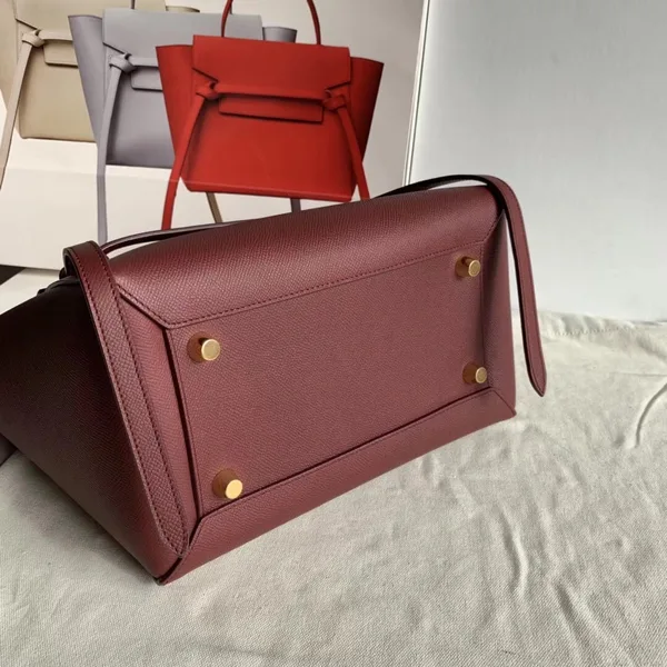 Celine Belt Mini Bag In Bordeaux Grained Calfskin product view 5