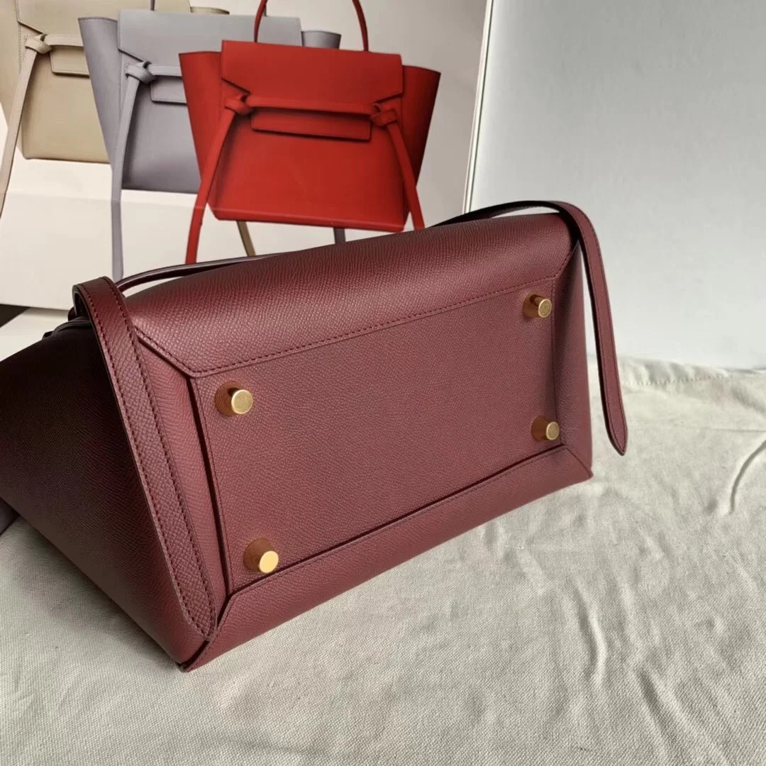 Celine Belt Mini Bag In Bordeaux Grained Calfskin product view 5