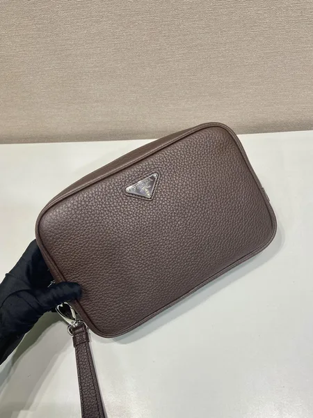 Prada Leather Pouch — Grey product view 4