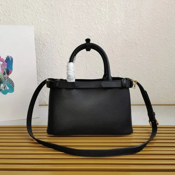 Prada Small Handbag in Black Leather with Belt product view 6