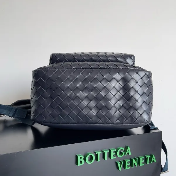 Bottega Veneta Medium Backpack In Dark Blue Intrecciato Calfskin product view 8