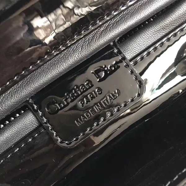 Dior Lady Dior Medium Bag In Black Patent Leather product view 9