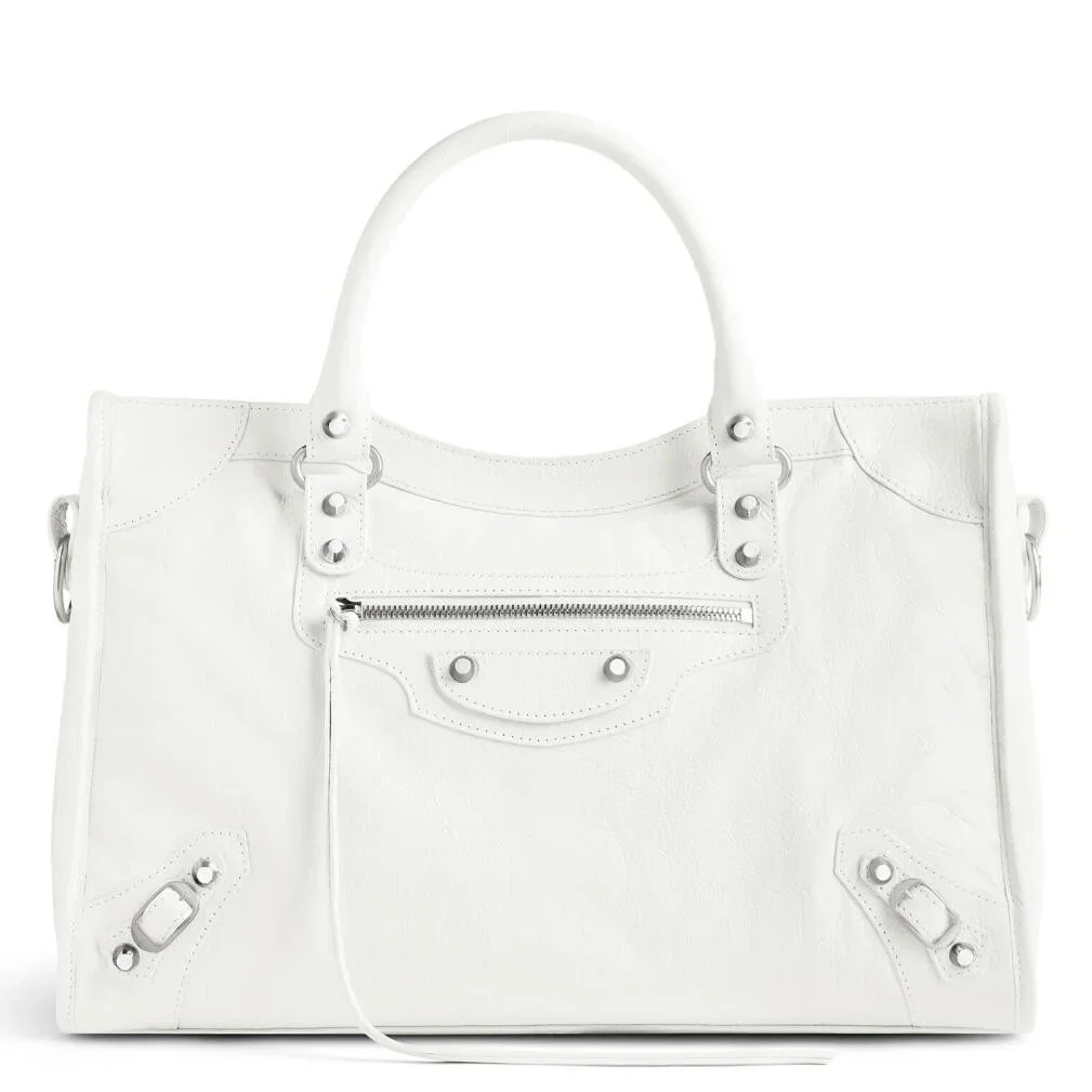Balenciaga Le City Medium Bag in White Arena Lambskin product view 1