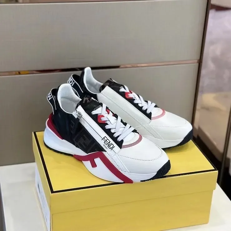 Fendi Flow Low-Top Sneakers — Black, White and Red product view 1