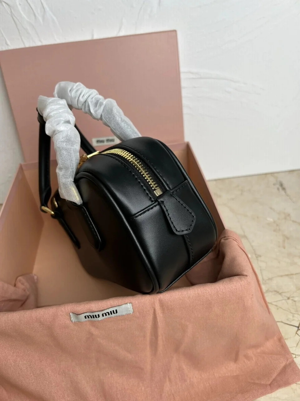 Miu Miu Arcadie Medium Bag in Black Leather product view 3