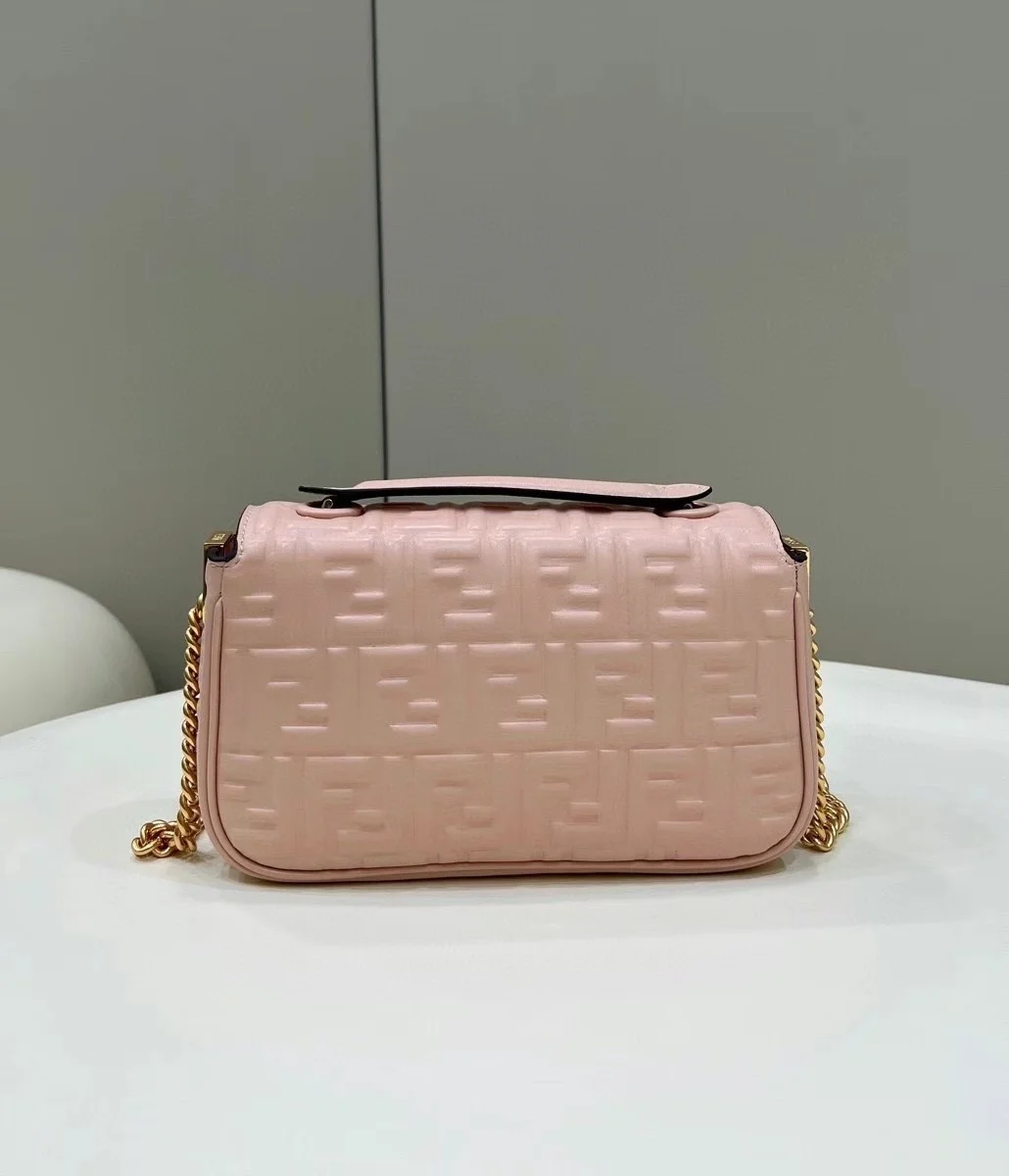 Fendi Baguette Chain Midi Bag In Powder Nappa Leather product view 7