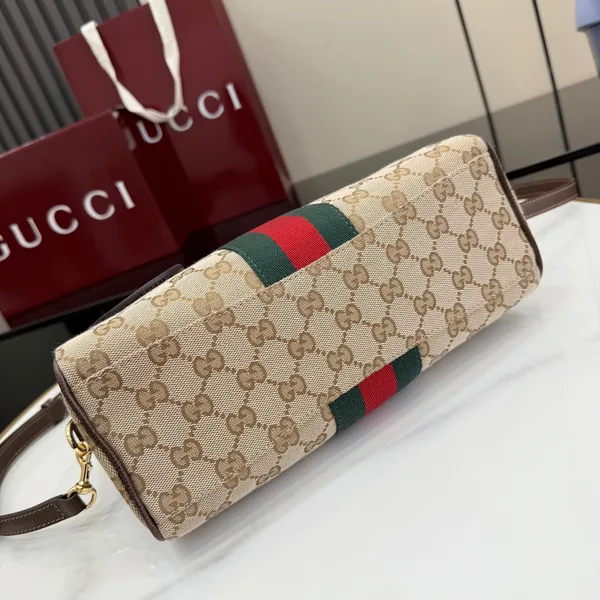 Gucci Borsetto Medium Boston Bag — Beige Jacquard product view 4