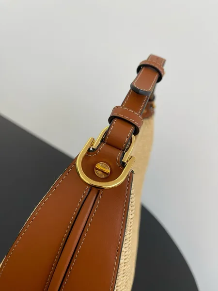 Fendi Fendigraphy Small Hobo Bag in Natural Raffia product view 9