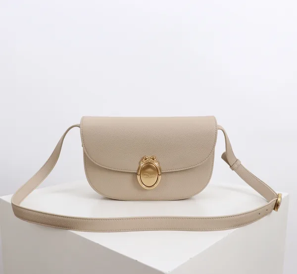 Medium Dior Médaillon Flap Bag — Beige product photo