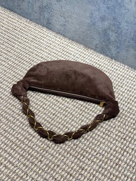 Saint Laurent Amalia Mini Hobo Bag — Dark Brown Suede product view 5