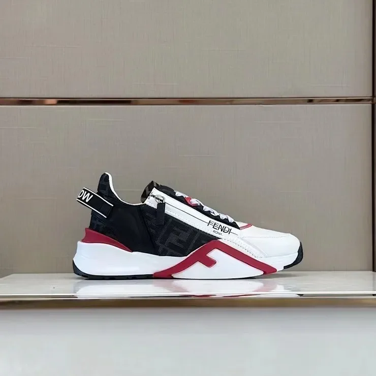 Fendi Flow Low-Top Sneakers — Black, White and Red product view 3