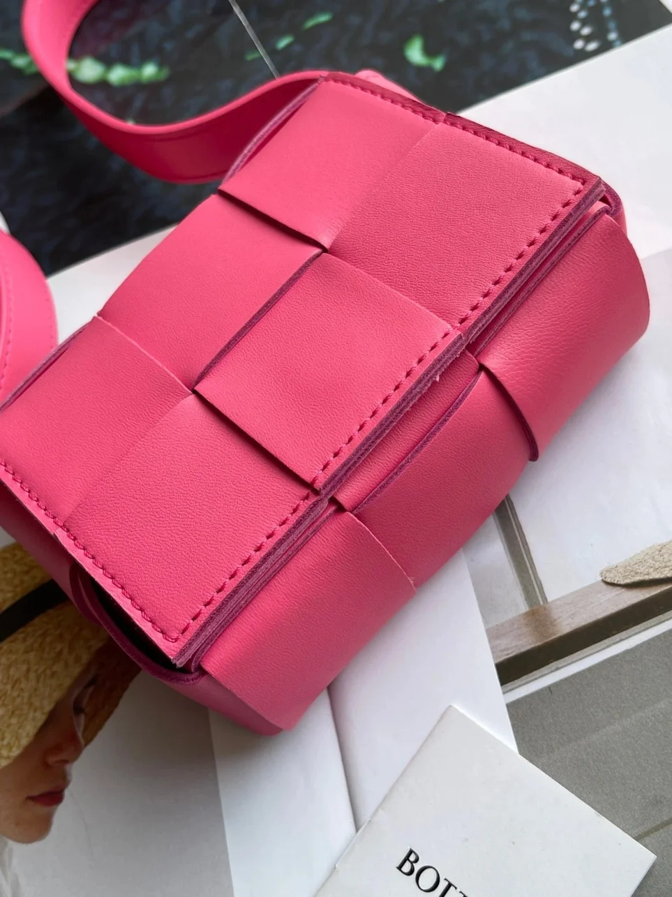 Bottega Veneta Candy Cassette Bag In Cranberry Lambskin product view 2