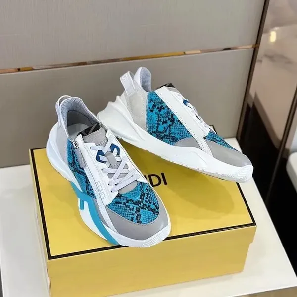Fendi Flow Low-Top Sneakers in Blue/White product view 6