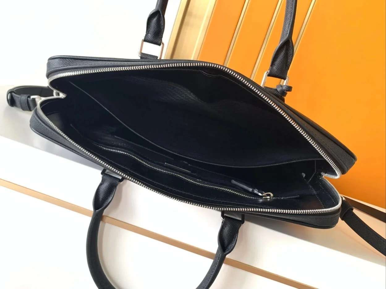 Prada Briefcase in Black Saffiano Leather product view 6