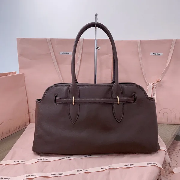 Miu Miu Aventure Leather Bag — Dark Brown product view 3