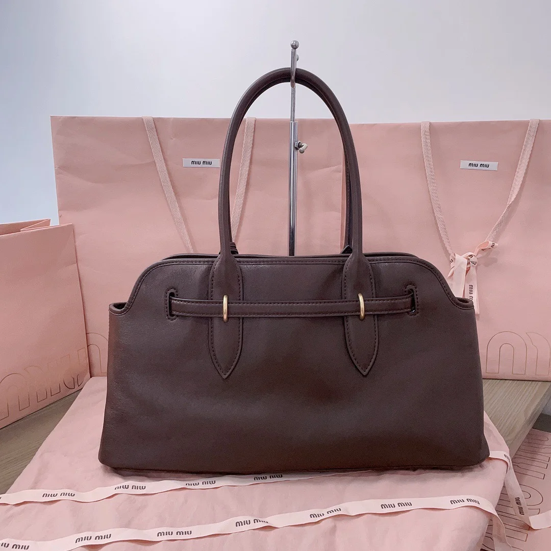 Miu Miu Aventure Leather Bag — Dark Brown product view 3