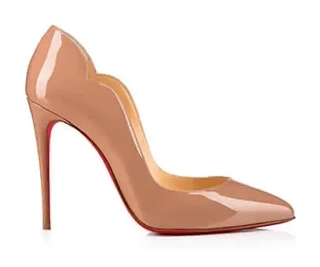 Christian Louboutin Hot Chick Scalloped Patent Pumps Nude Pink product view 1