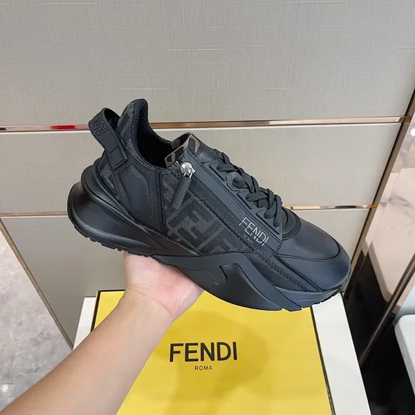 Fendi Flow Low-Top Sneakers in Black FF product view 5