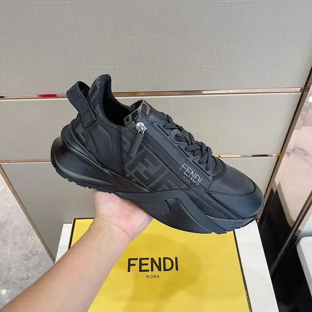 Fendi Flow Low-Top Sneakers in Black FF product view 5
