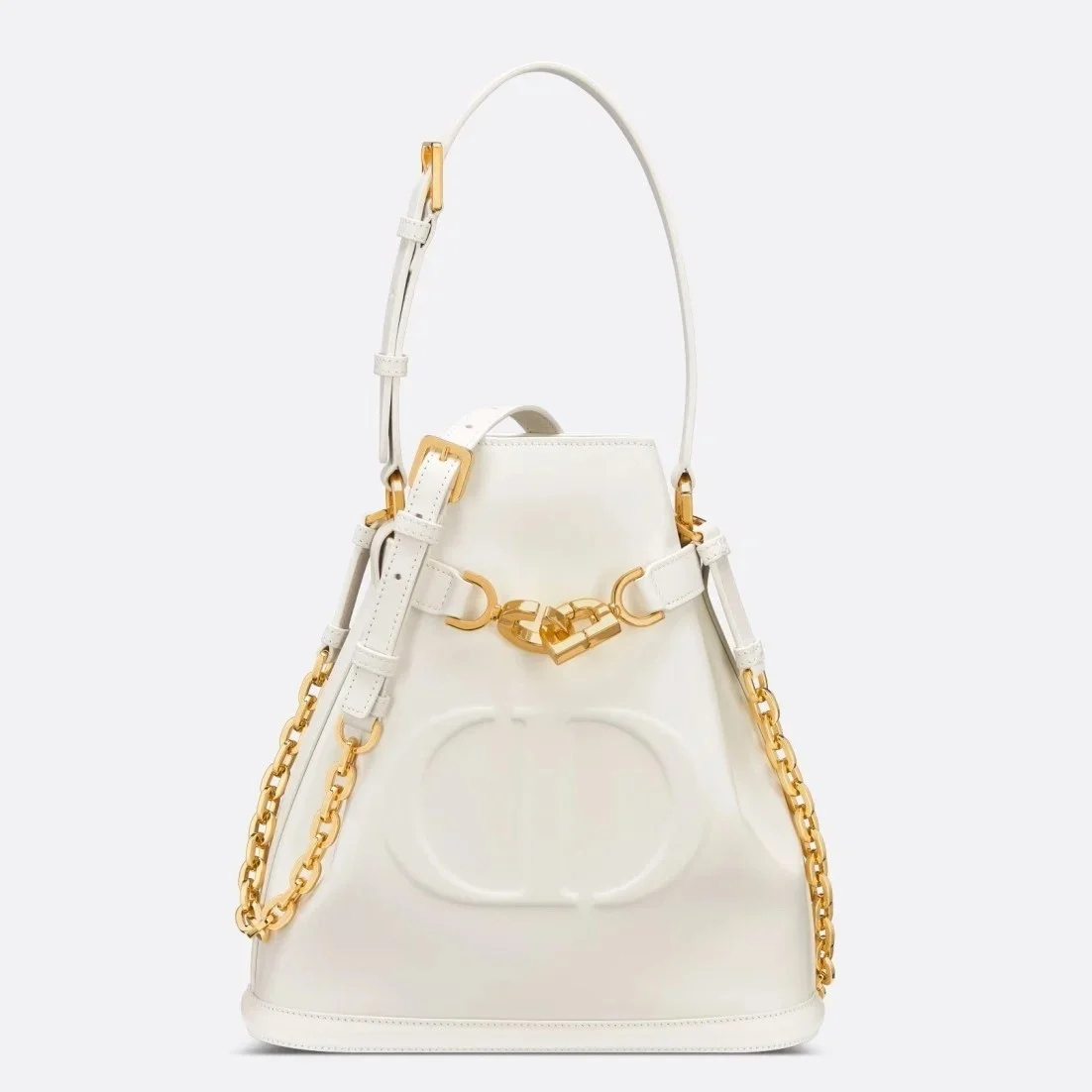 Dior C’est Medium Bag in White Saddle Calfskin product view 1