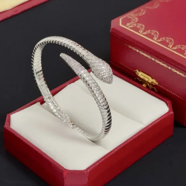 Cartier Silver-Tone Twisted Wrap Open Cuff Bracelet product view 3