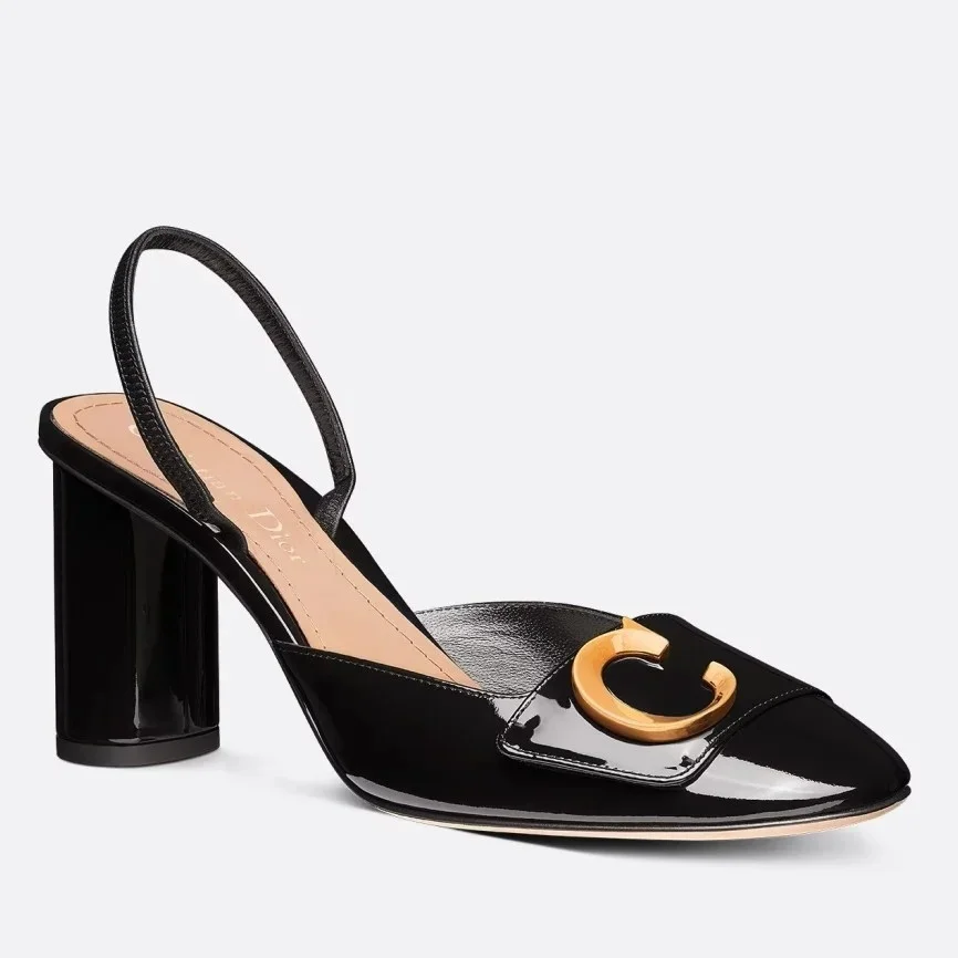 Dior C’est Slingback Pumps 80MM in Black Patent Calfskin product view 1