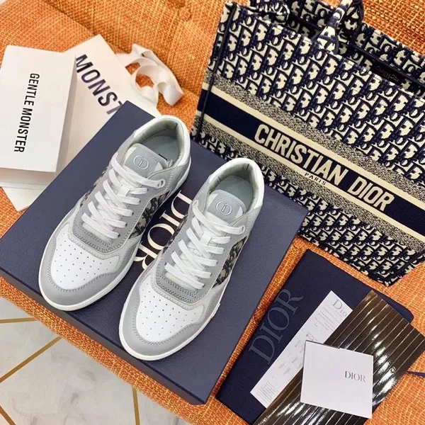 Dior Men’s B27 Low-top Sneakers In Grey Calfskin product view 5