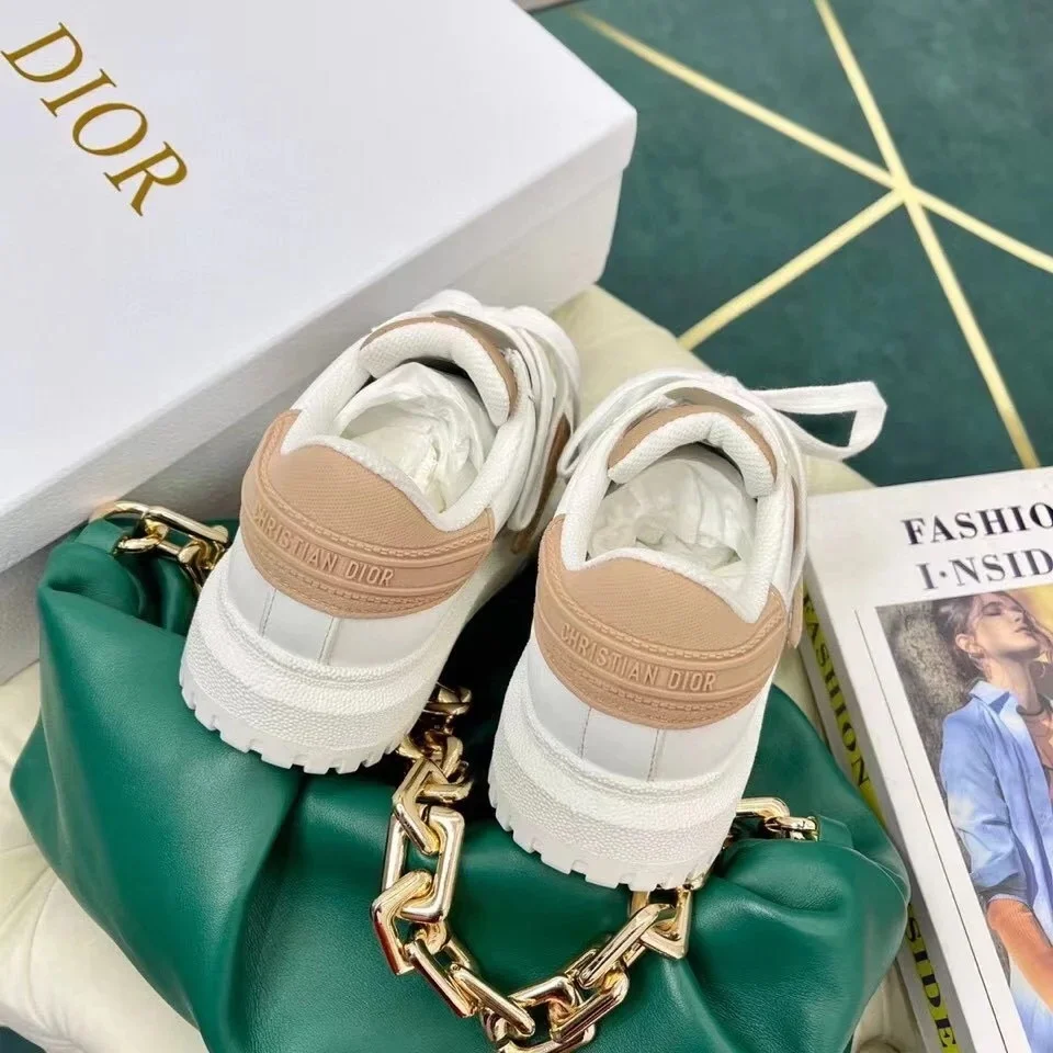 Dior Dior-ID Sneakers In White Leather with Nude Strap product view 7