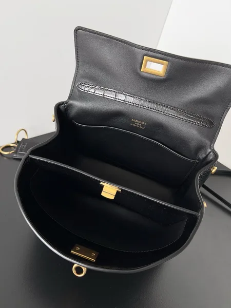 Balenciaga Rodeo Mini Bag in Black Croc-Embossed Calfskin product view 8