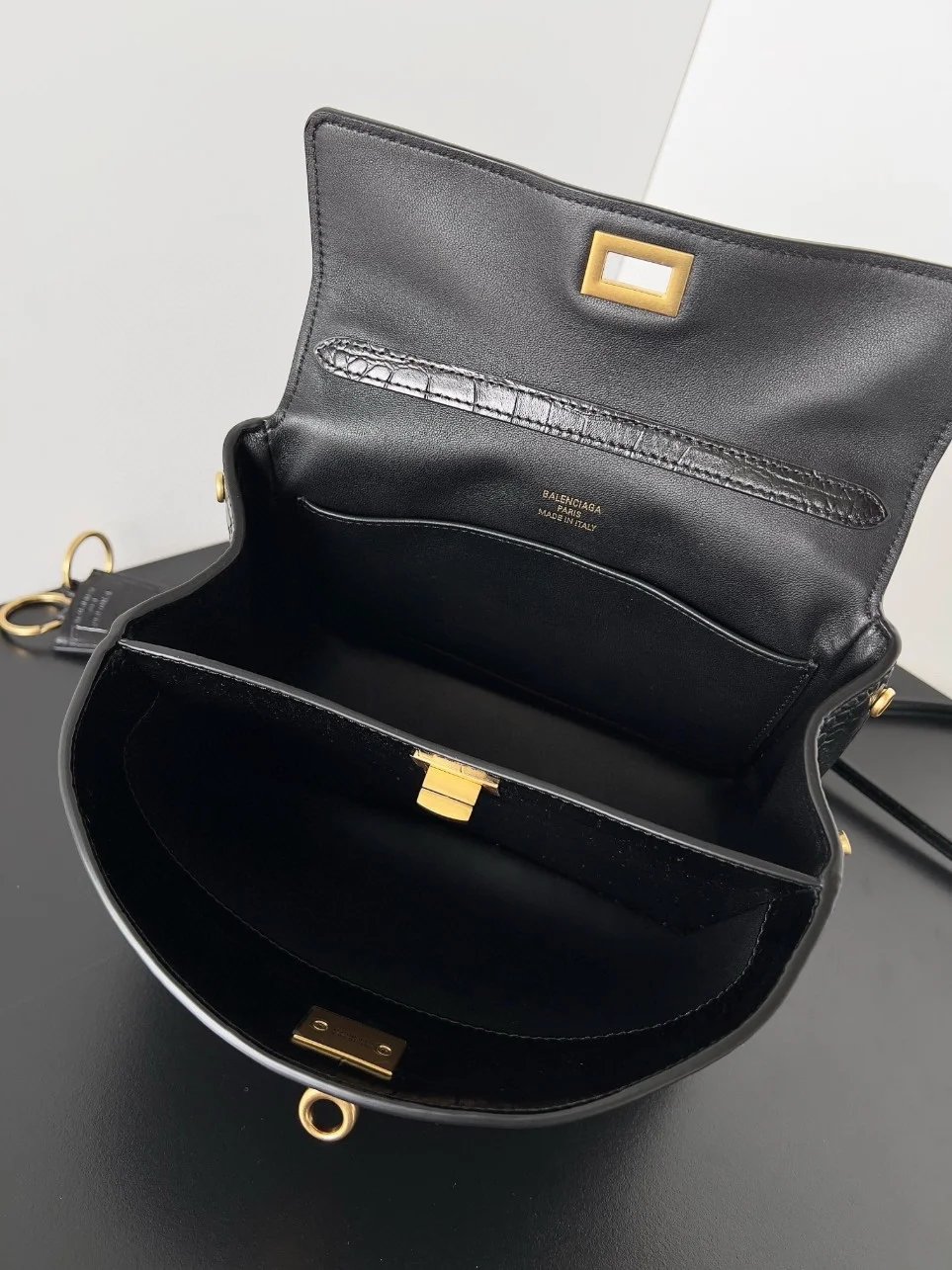 Balenciaga Rodeo Mini Bag in Black Croc-Embossed Calfskin product view 8