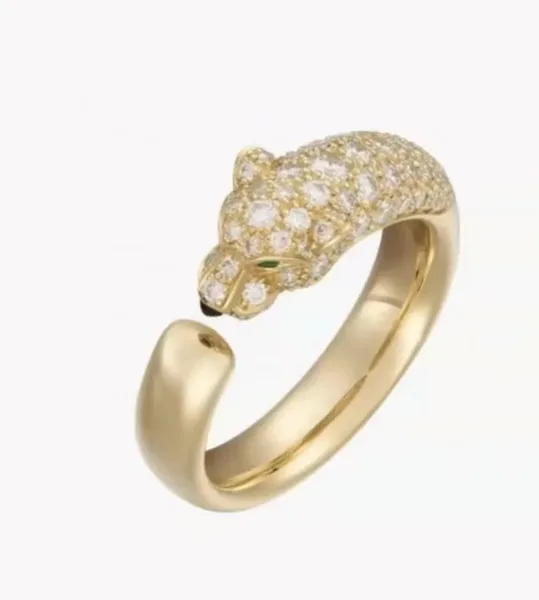 Cartier Panthere Gold-Tone Pave-Effect Panther Open Ring product photo