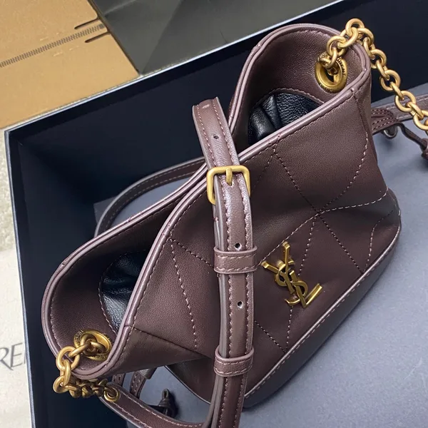 Saint Laurent Jamie Mini Shoulder Pouch — Dark Brown product view 7