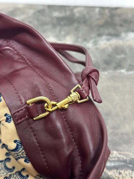 Celine Small Crystal Pouch — Burgundy product view 8
