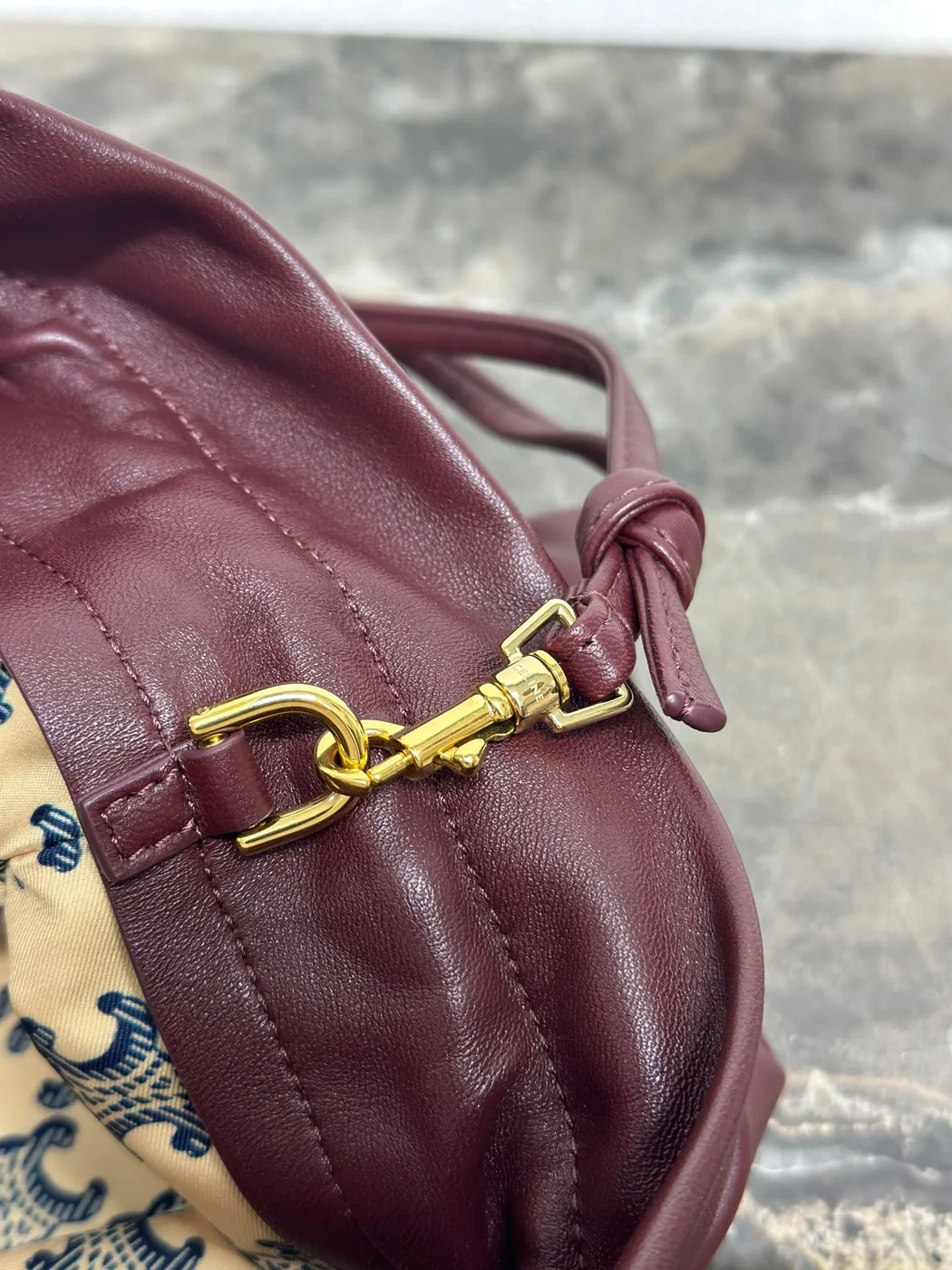 Celine Small Crystal Pouch — Burgundy product view 8