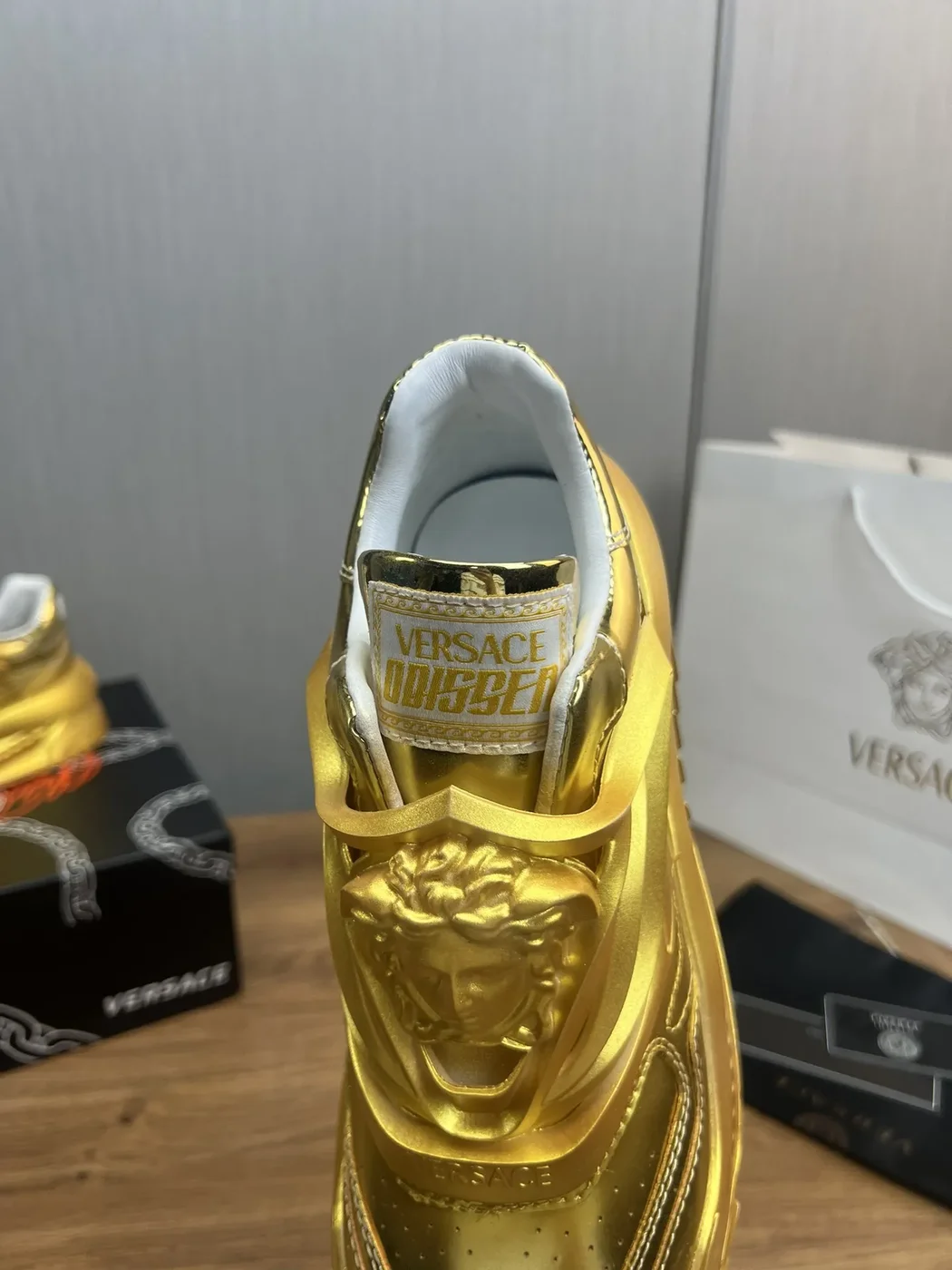 Versace Leather Sneakers Gold product view 8
