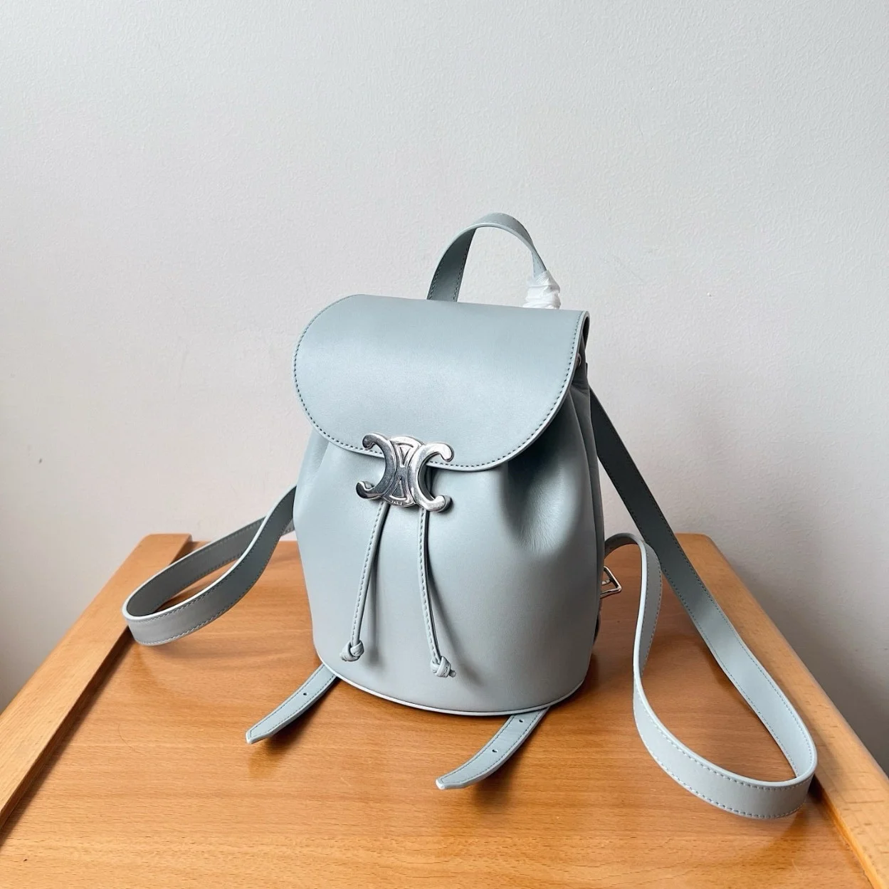 Celine Bonnie Backpack in Light Blue Calfskin product view 10